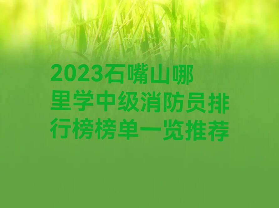 2023石嘴山哪里学中级消防员排行榜榜单一览推荐