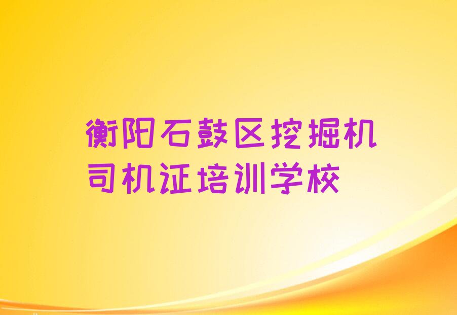 2023年衡阳合江街道附近挖掘机司机证培训学校排名排行榜名单总览公布