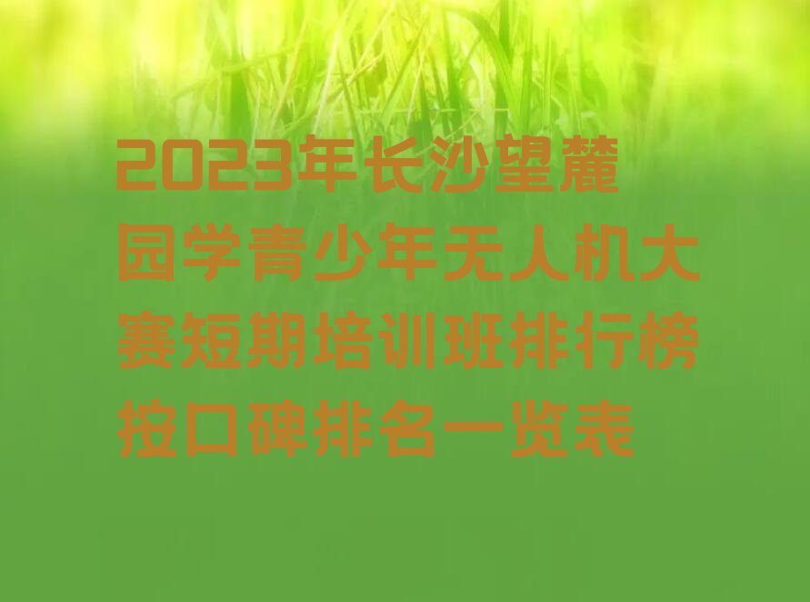 长沙青少年无人机大赛培训学校