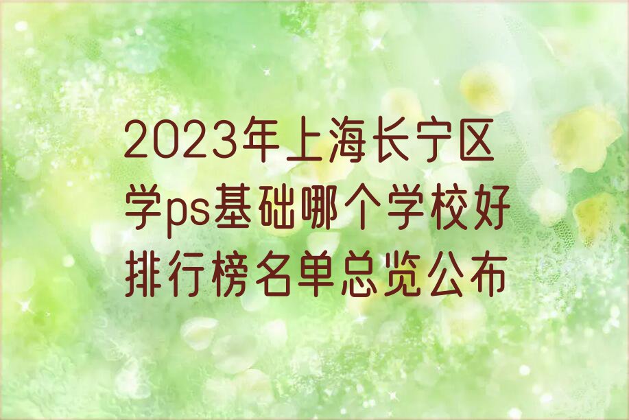 2023年上海长宁区学ps基础哪个学校好排行榜名单总览公布