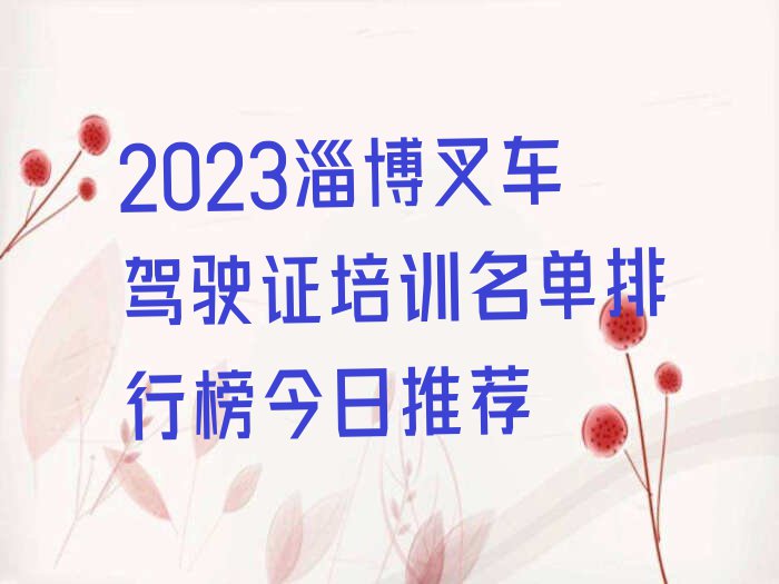 2023淄博叉车驾驶证培训名单排行榜今日推荐