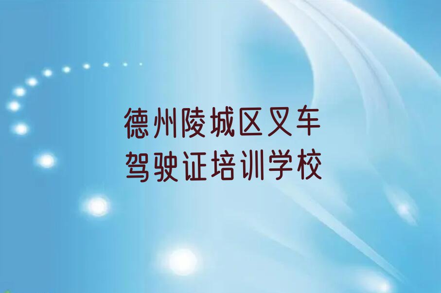 德州陵城区叉车驾驶证培训机构排行榜名单总览公布