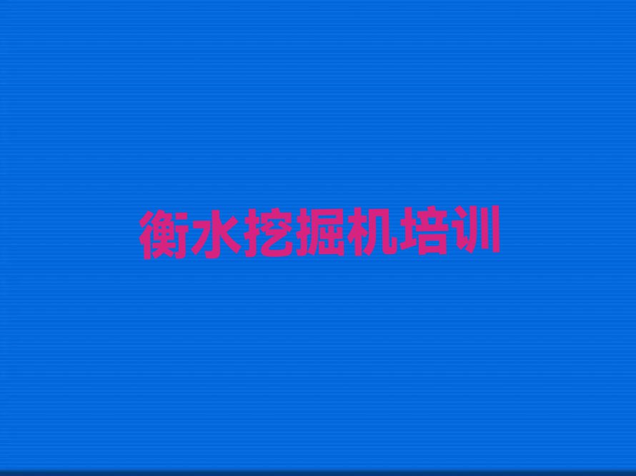 2023年衡水河东街道正规挖掘机驾驶证培训学校排行榜名单总览公布