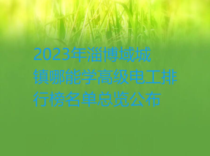 2023年淄博域城镇哪能学高级电工排行榜名单总览公布