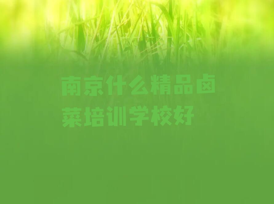 南京什么精品卤菜培训学校好