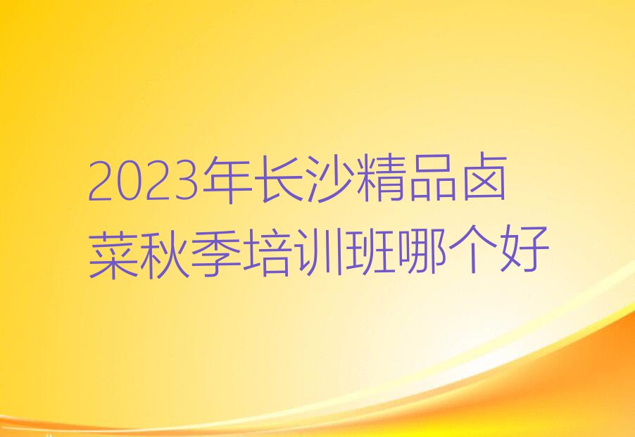 2023年长沙精品卤菜秋季培训班哪个好