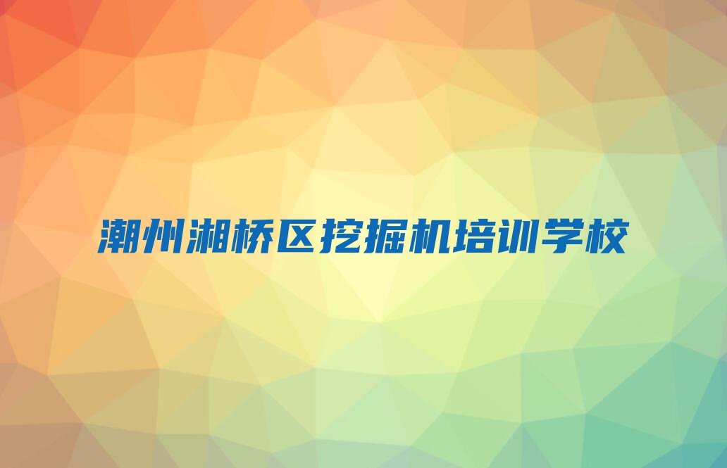 2023年潮州湘桥区挖掘机学校有哪些排行榜名单总览公布