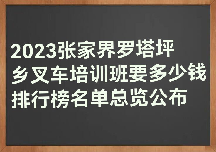 2023张家界罗塔坪乡叉车培训班要多少钱排行榜名单总览公布