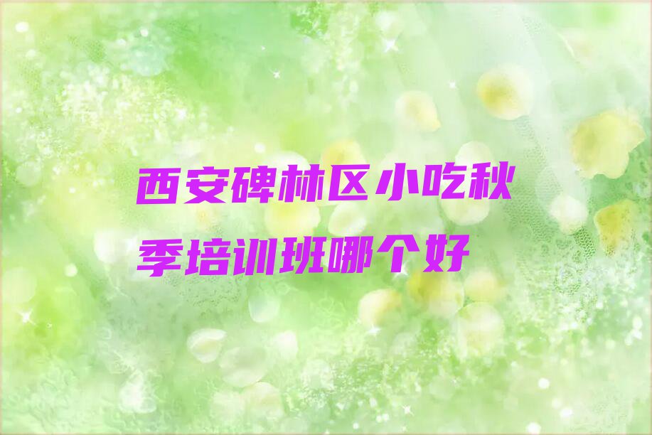 西安碑林区小吃秋季培训班哪个好