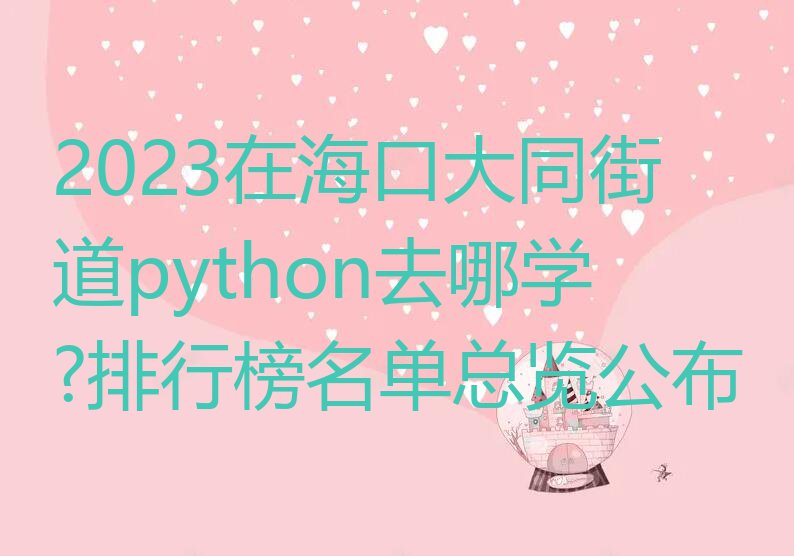 2023在海口大同街道python去哪学?排行榜名单总览公布