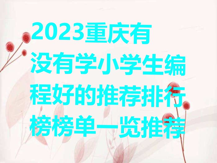 2023重庆有没有学小学生编程好的推荐排行榜榜单一览推荐