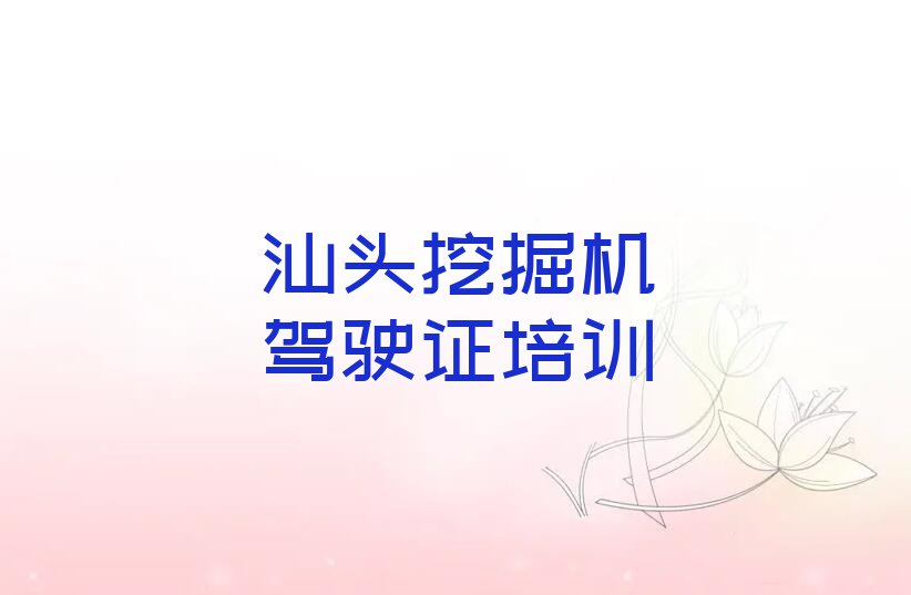 2023年汕头澄海区好的挖掘机驾驶证培训学校排行榜名单总览公布