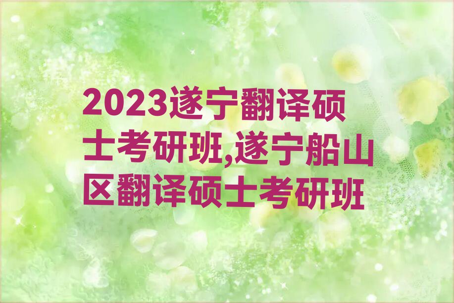 2023遂宁翻译硕士考研班,遂宁船山区翻译硕士考研班