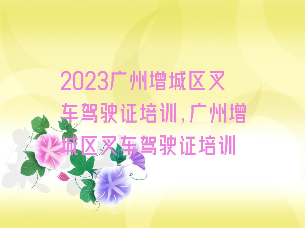 2023广州增城区叉车驾驶证培训,广州增城区叉车驾驶证培训