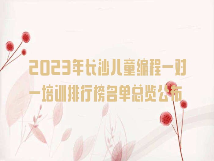 2023年长沙儿童编程一对一培训排行榜名单总览公布