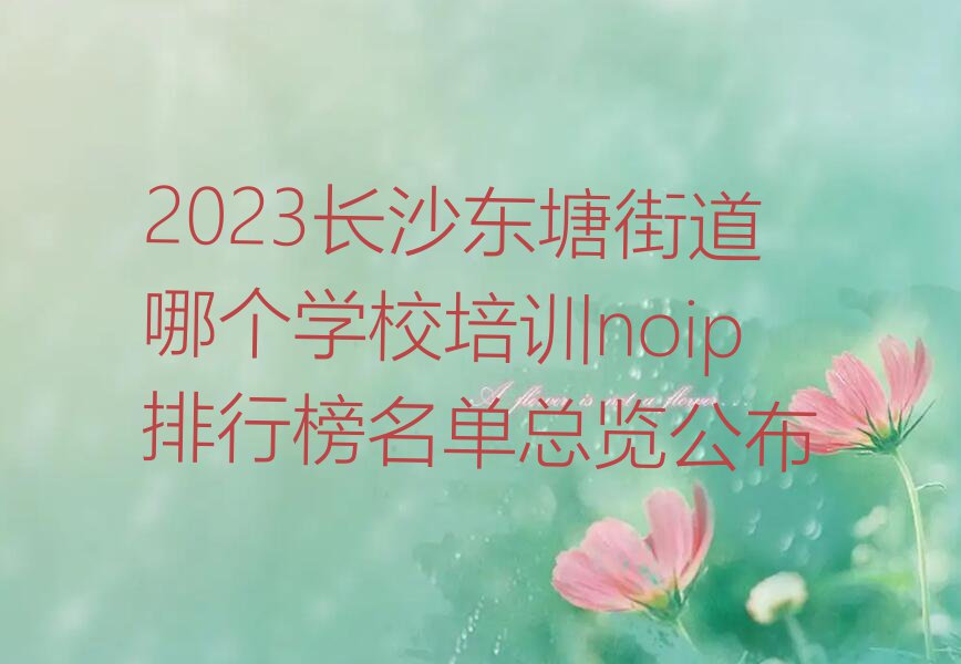 2023长沙东塘街道哪个学校培训noip排行榜名单总览公布