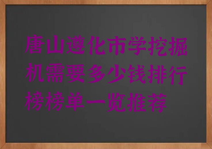 唐山遵化市学挖掘机需要多少钱排行榜榜单一览推荐