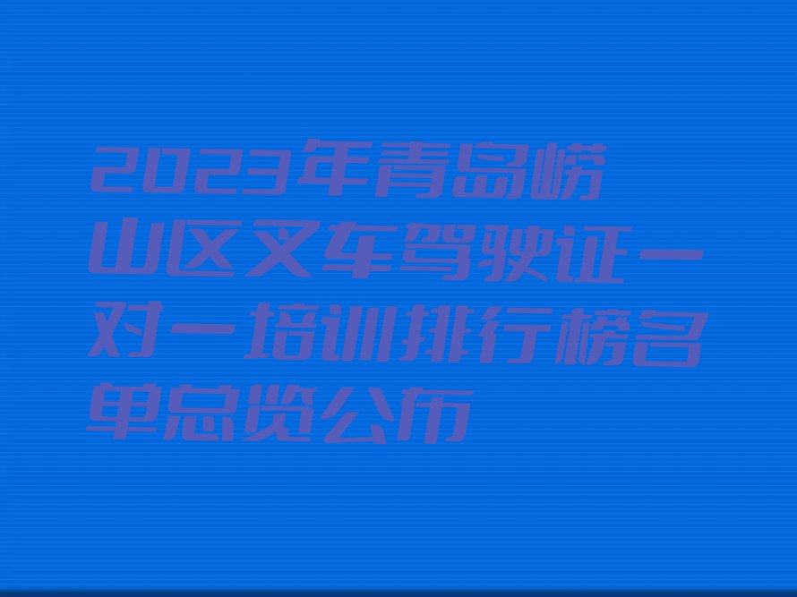 2023年青岛崂山区叉车驾驶证一对一培训排行榜名单总览公布