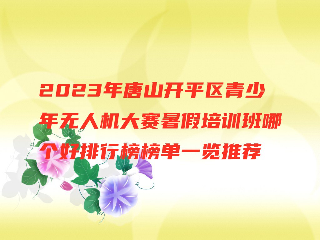 2023年唐山开平区青少年无人机大赛暑假培训班哪个好排行榜榜单一览推荐