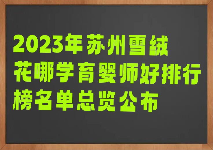 2023年苏州雪绒花哪学育婴师好排行榜名单总览公布