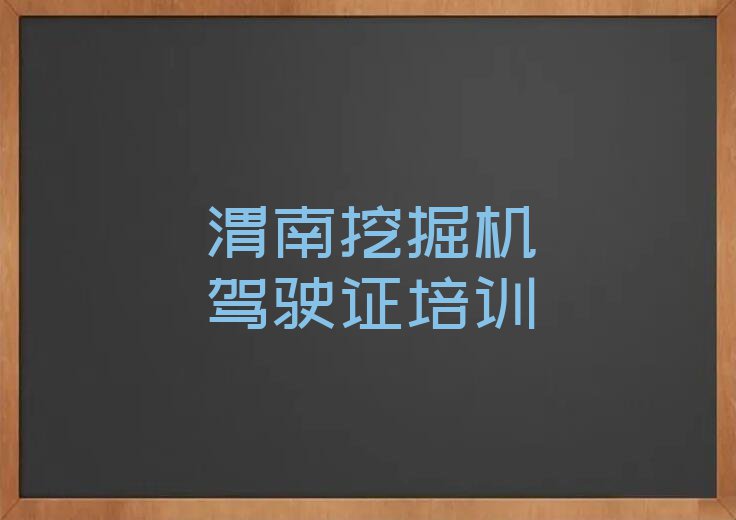 渭南华州区学挖掘机驾驶证哪个培训班好排行榜榜单一览推荐