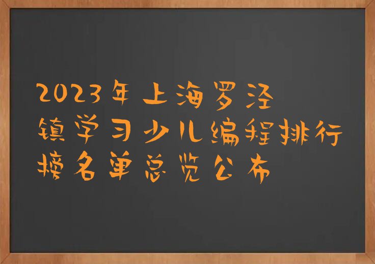 2023年上海罗泾镇学习少儿编程排行榜名单总览公布