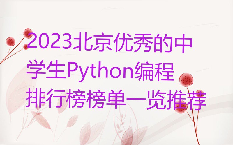 2023北京优秀的中学生Python编程排行榜榜单一览推荐