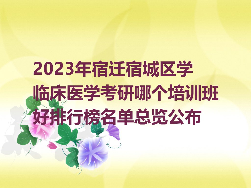 2023年宿迁宿城区学临床医学考研哪个培训班好排行榜名单总览公布