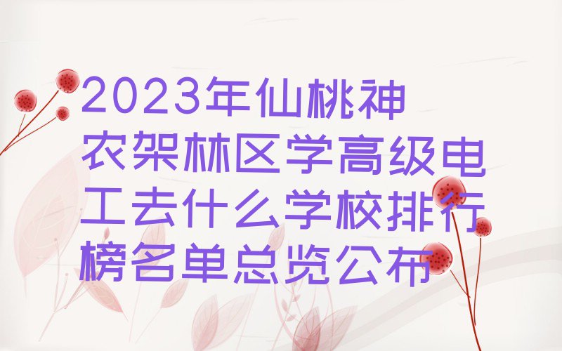 2023年仙桃神农架林区学高级电工去什么学校排行榜名单总览公布