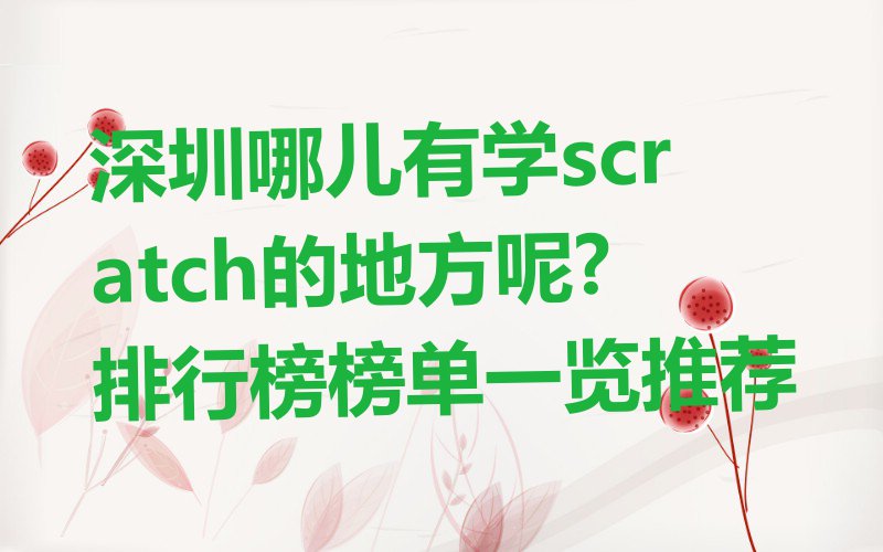 深圳scratch培训学校