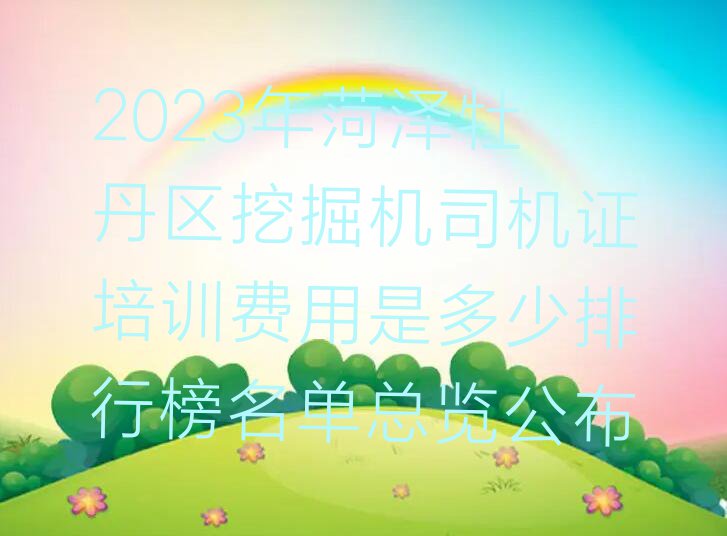 2023年菏泽牡丹区挖掘机司机证培训费用是多少排行榜名单总览公布