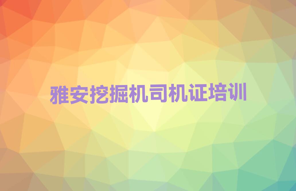 雅安名山区学挖掘机司机证哪里比较好排行榜榜单一览推荐