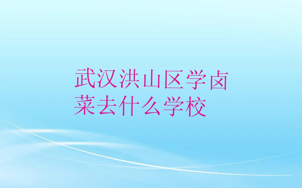 武汉洪山区学卤菜去什么学校