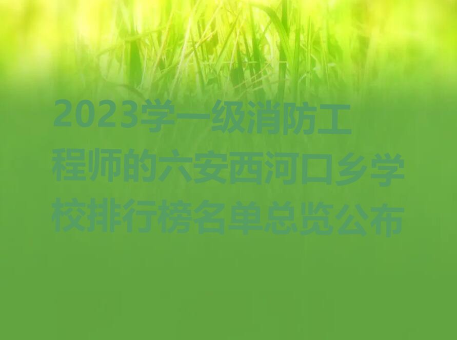 2023学一级消防工程师的六安西河口乡学校排行榜名单总览公布