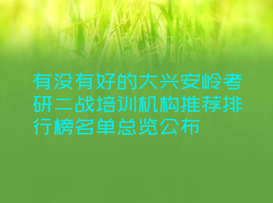 有没有好的大兴安岭考研二战培训机构推荐排行榜名单总览公布