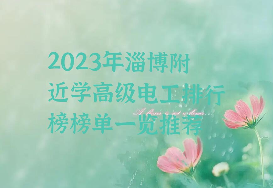 2023年淄博附近学高级电工排行榜榜单一览推荐