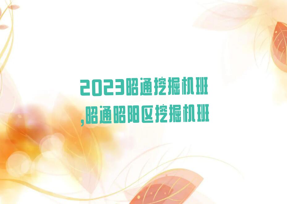 2023昭通挖掘机班,昭通昭阳区挖掘机班