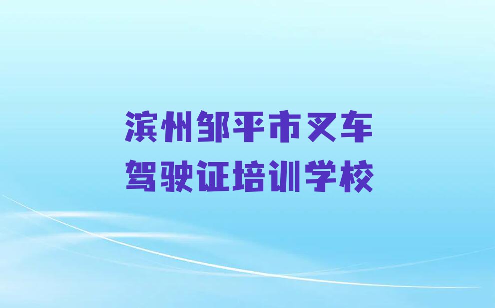 滨州专业叉车驾驶证培训名单排行榜今日推荐