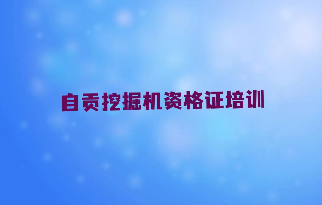 2023自贡沿滩区瓦市镇挖掘机资格证培训机构排行榜名单总览公布