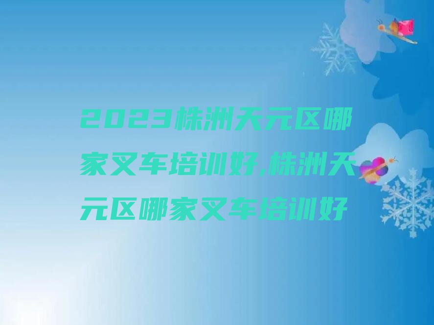 2023株洲天元区哪家叉车培训好,株洲天元区哪家叉车培训好