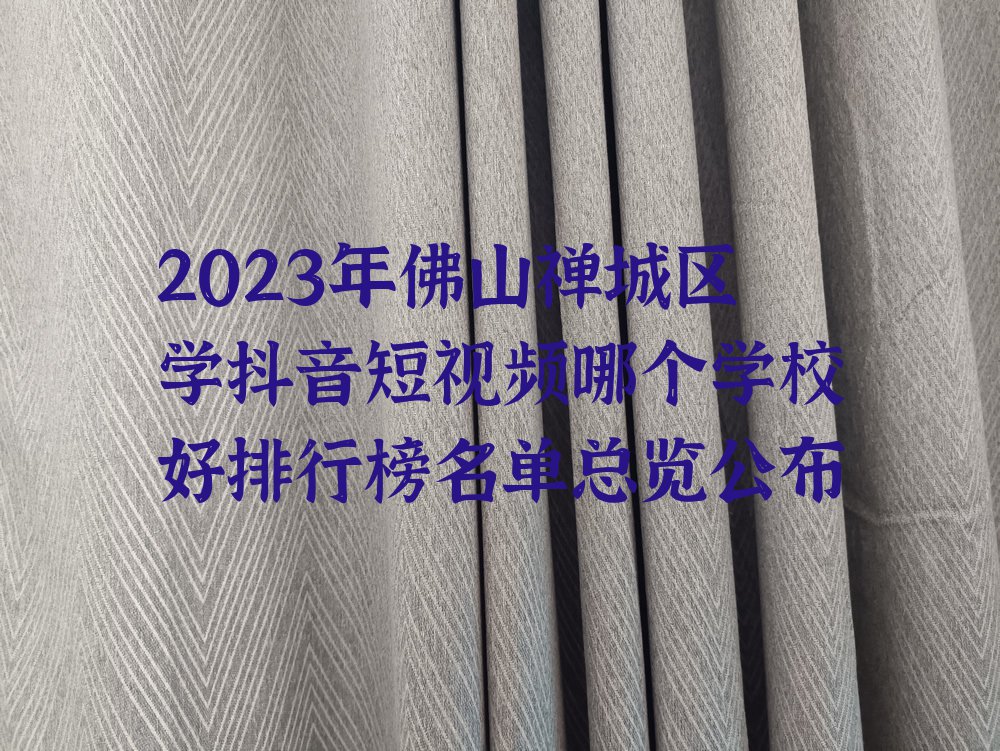 2023年佛山禅城区学抖音短视频哪个学校好排行榜名单总览公布