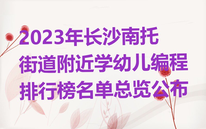 2023年长沙南托街道附近学幼儿编程排行榜名单总览公布