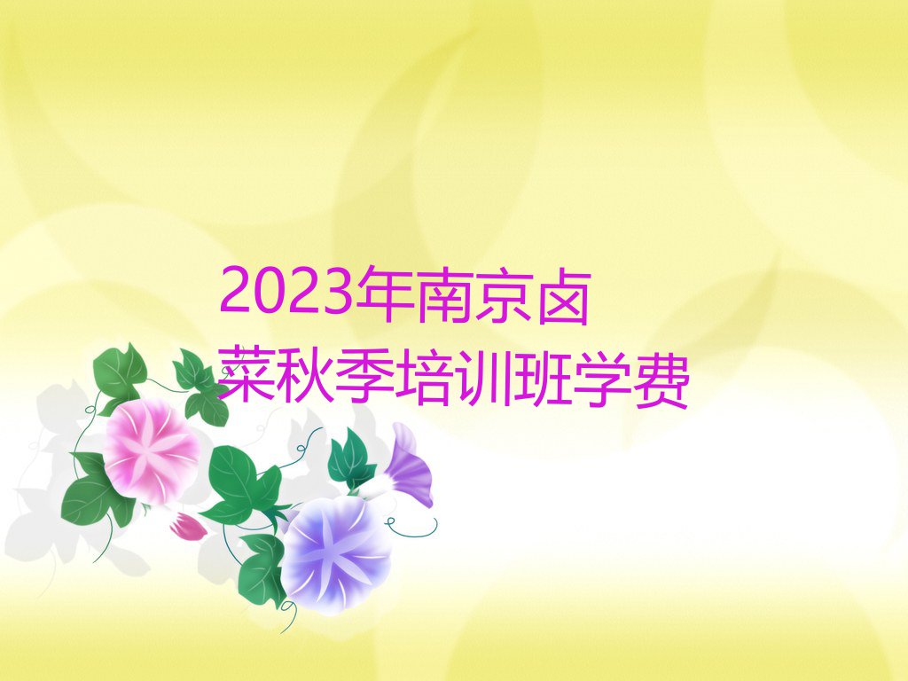 2023年南京卤菜秋季培训班学费