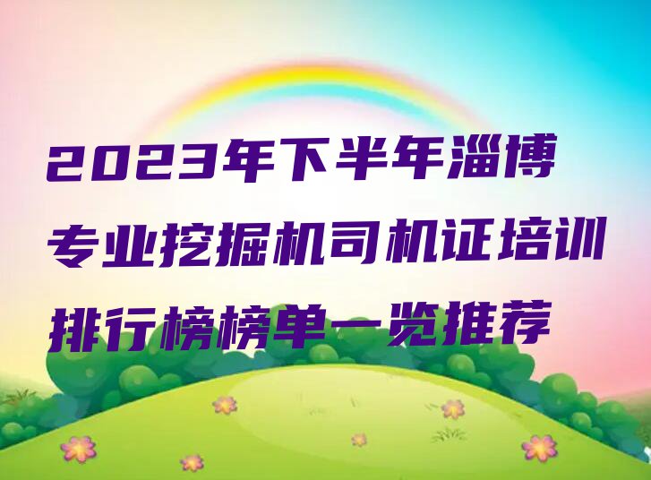 2023年下半年淄博专业挖掘机司机证培训排行榜榜单一览推荐