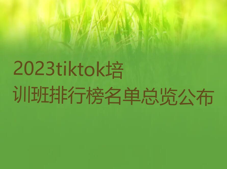 2023tiktok培训班排行榜名单总览公布