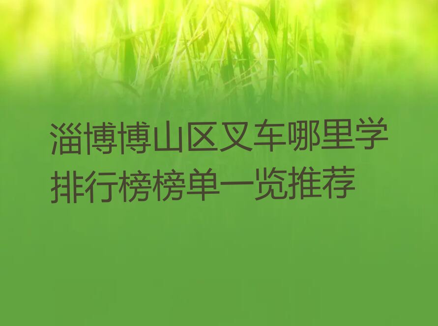 淄博博山区叉车哪里学排行榜榜单一览推荐