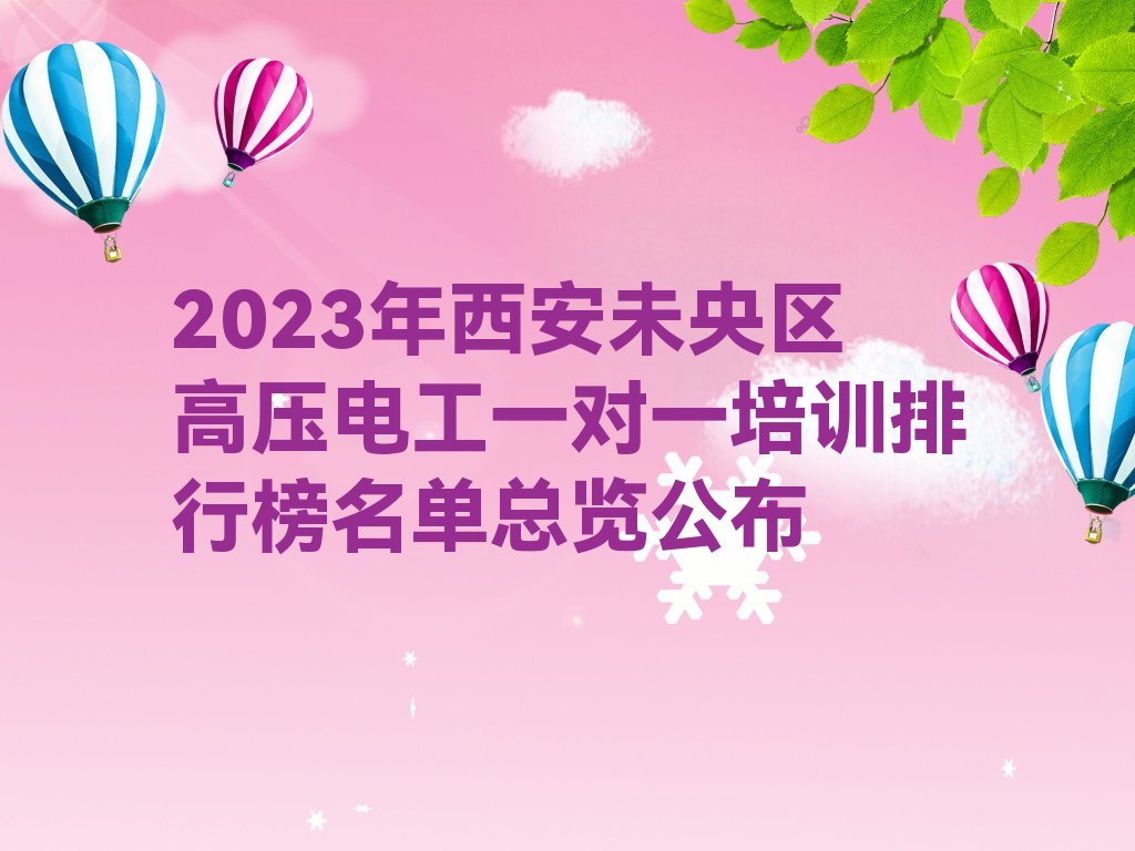 2023年西安未央区高压电工一对一培训排行榜名单总览公布