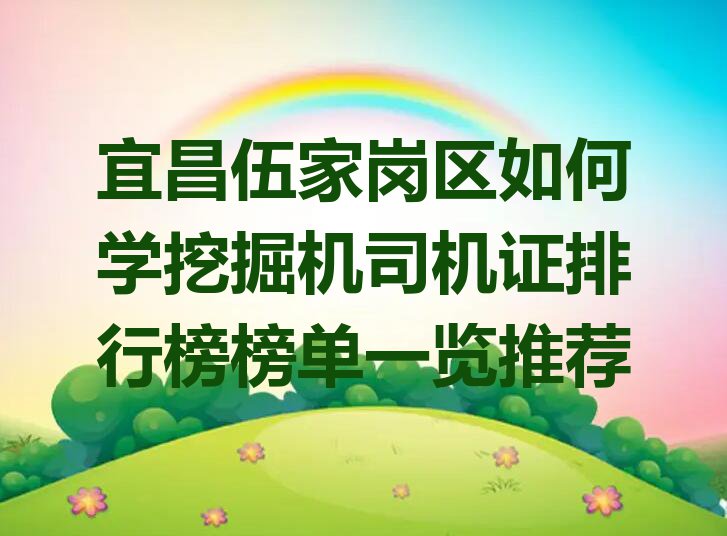 宜昌伍家岗区如何学挖掘机司机证排行榜榜单一览推荐