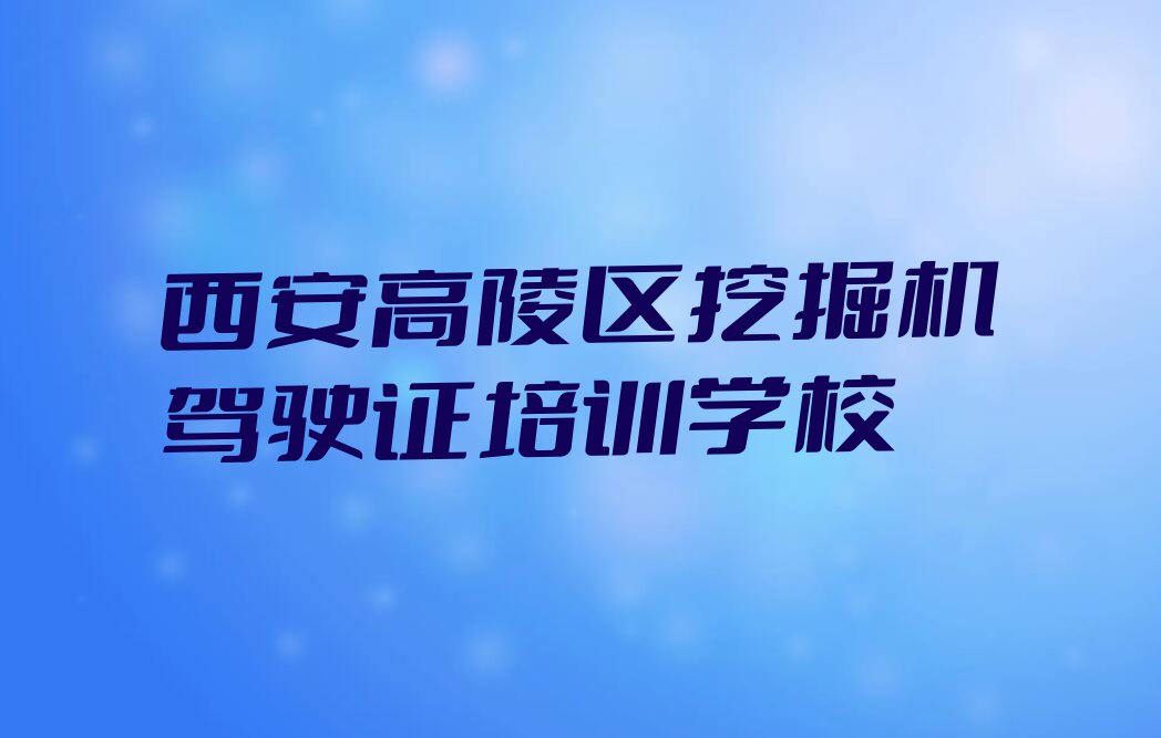 西安高陵区挖掘机驾驶证一对一辅导排行榜名单总览公布