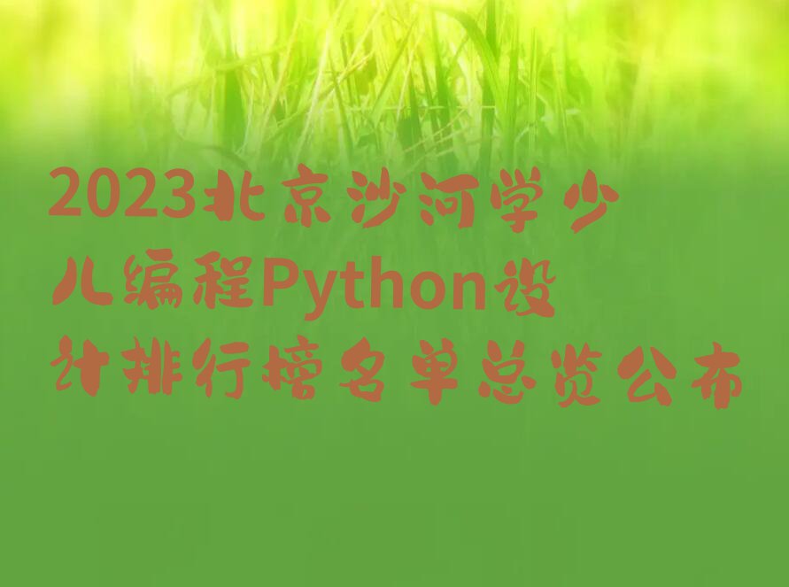 2023北京沙河学少儿编程Python设计排行榜名单总览公布